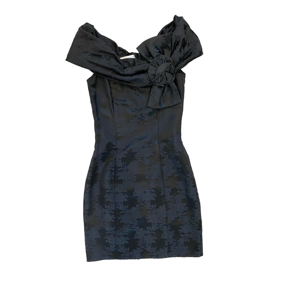 Jessica McClintock Gunne Sax Dress Size 5 Vintage Black Formal Cocktail Mini - Picture 1 of 10